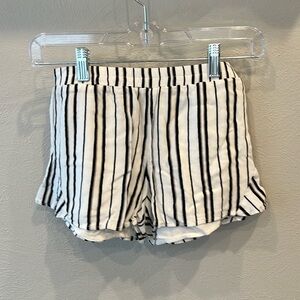 Women’s white, gray and black striped shorts, size extra small